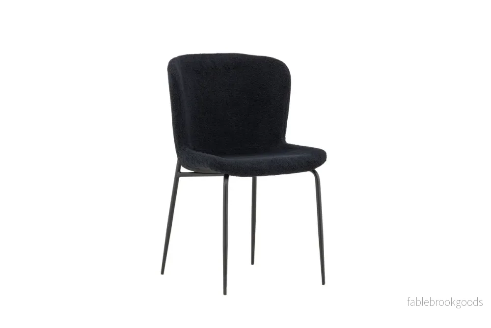 Modesto Matstolar 2-pack Svart – Moderna Bouclé Matstolar med Svarta Stålben | Venture home - Bild 3