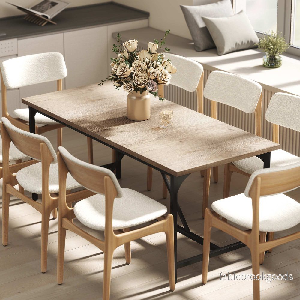 Matbord för 6-8 personer, träliknande, 180 x 80 x 75,5 cm - Bild 2