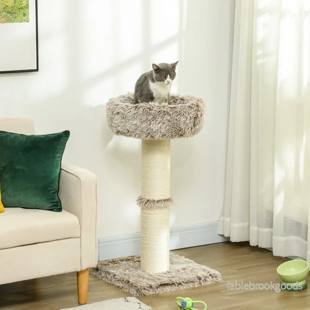 Kattträd med säng – 87 cm högt, sisal, för katter upp till 6 kg - Bild 2