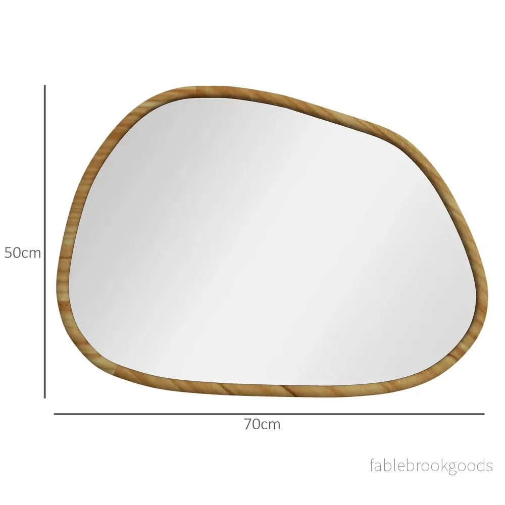 Asymmetrisk väggspegel, 70x50cm träram, antioxidant - Bild 3