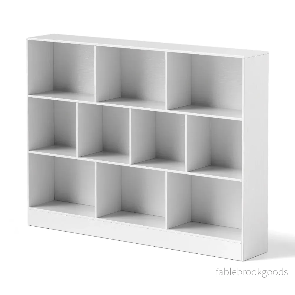 vånings – bokhylla med fack Ståhylla Kubhylla Kontorshylla – 3 10 140 x 24 x 104 cm – Vit