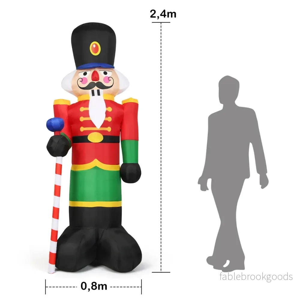 Hög – uppblåsbar jul nötknäppare soldat med LED lampor och Candy Stick Colorful – 3 2,4 m – Färgglad - Bild 3