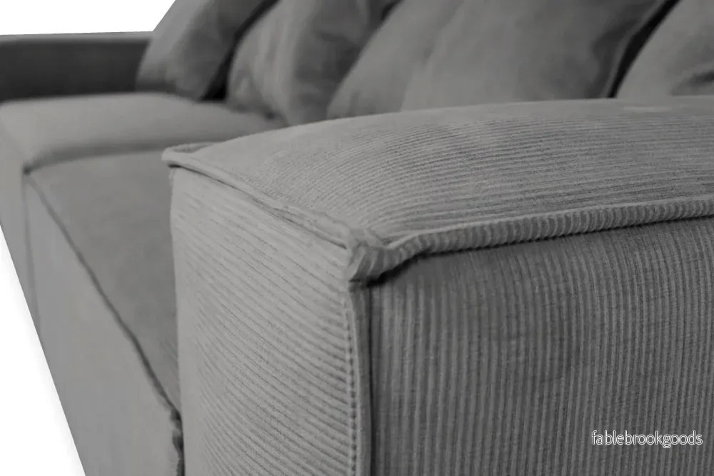 Stockholm 4-seater Sofa, exclusive Corduroy, Concrete, removable & washable covers - Bild 3