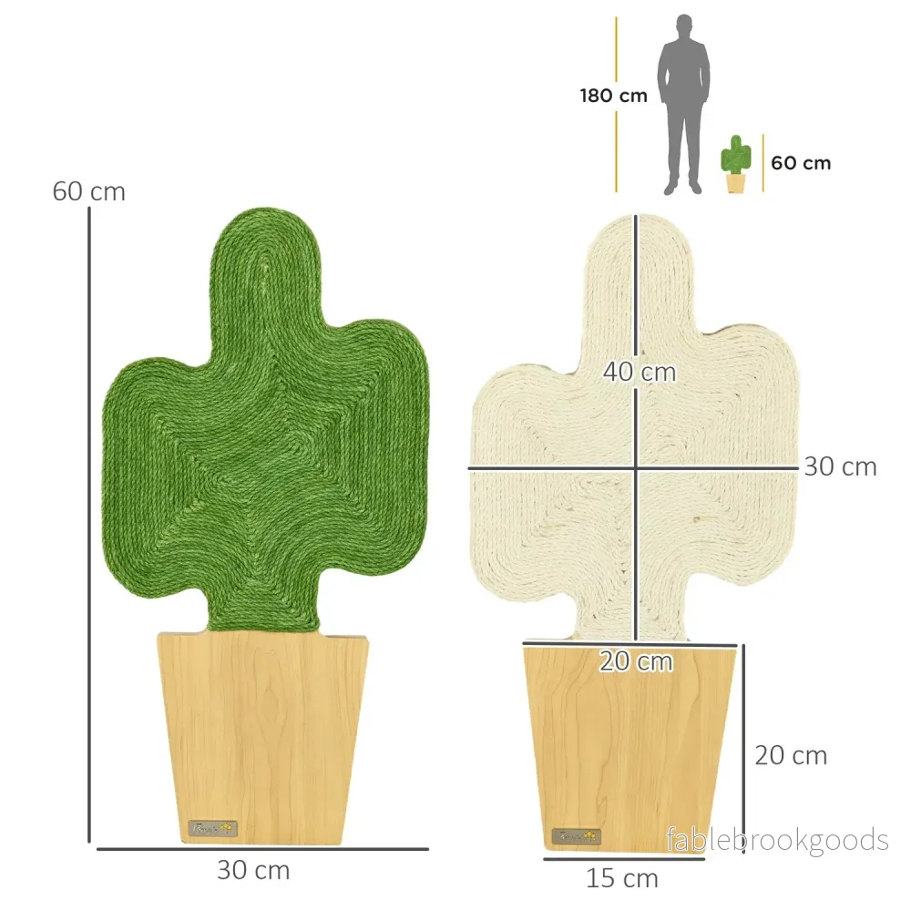 Cat Scratching Matt Set, Jute Rep, Cactus Design, 30x60 cm - Bild 3