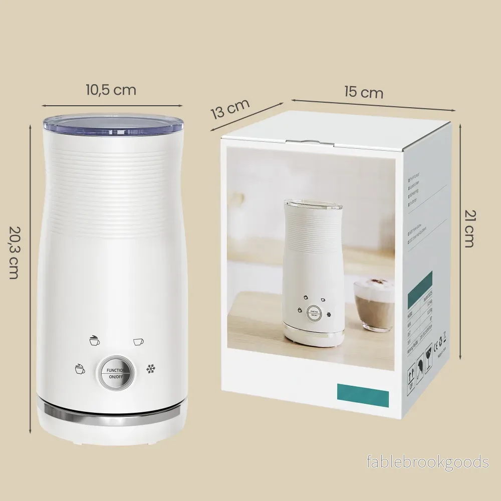 Melkopschuimer - Elektrisch met 4 Functies - 300 ml - Wolkwit - 10,5 x 10,5 x 20,3 cm - Bild 3