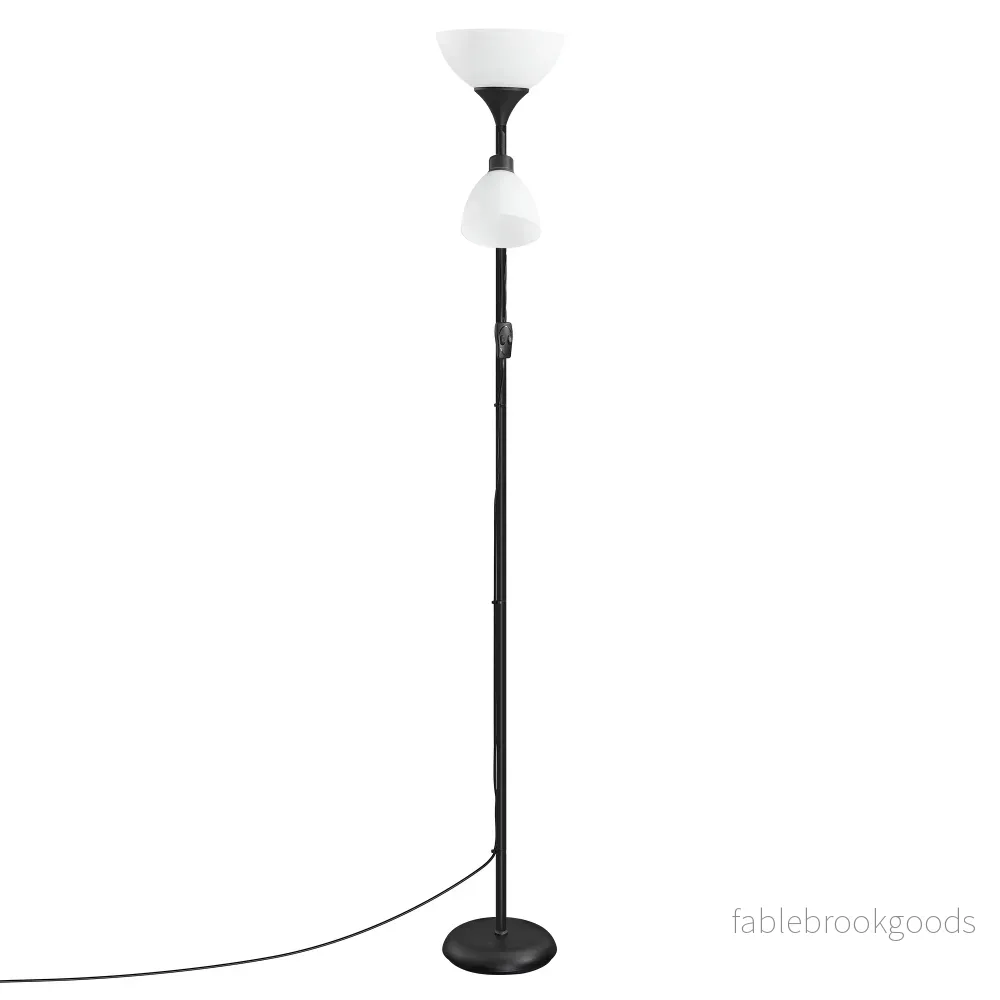 Vloerlamp - Met Verstelbare Leeslamp - 176 cm - Matzwart - Bild 2