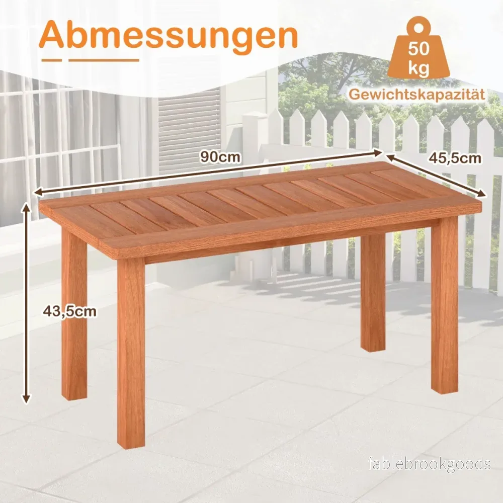 Rektangulärt – soffbord i trä med gallertopp, inomhus, naturlig, – 90 x 45 x 43,5 cm – Natur - Bild 2