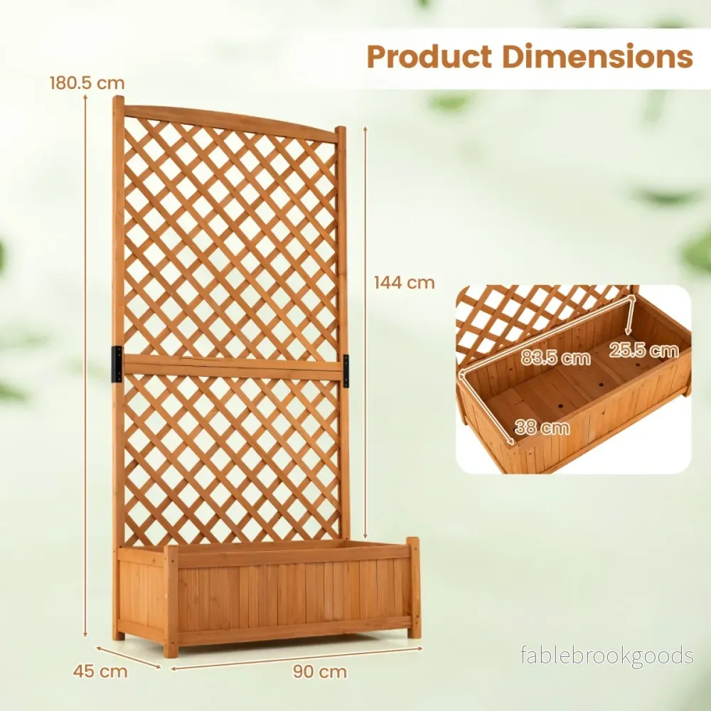 Hög – trädgårdssäng med planteringsspaljé och dräneringshål – 180 cm – Orange - Bild 2