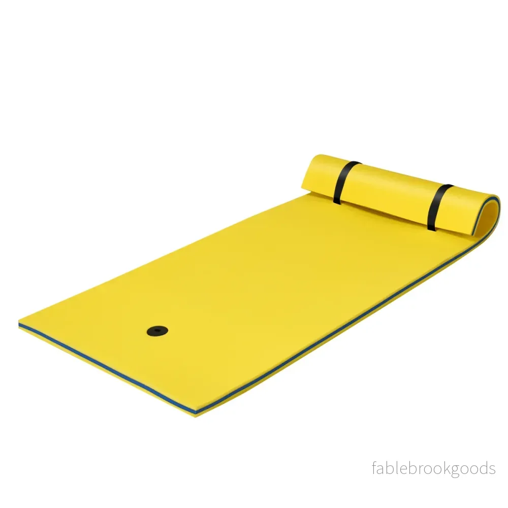 Vattenmatta – Flytskummatta XPE Foam + – 220 x 90 x 4 cm – Blå och gul