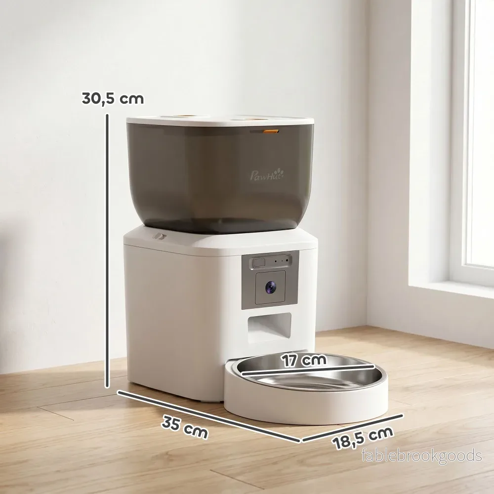 Automatisk kattmatare med kamera, 4L, 2.4GHz WiFi, appstyrning - Bild 3