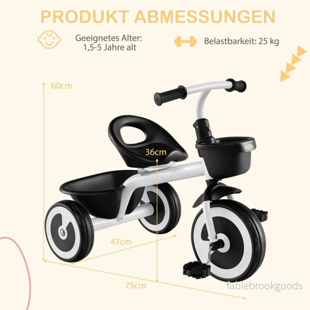 Löparcykel – barn löparcyklar med justerbart säte och korgar fram bak – 2 – Vit - Bild 2