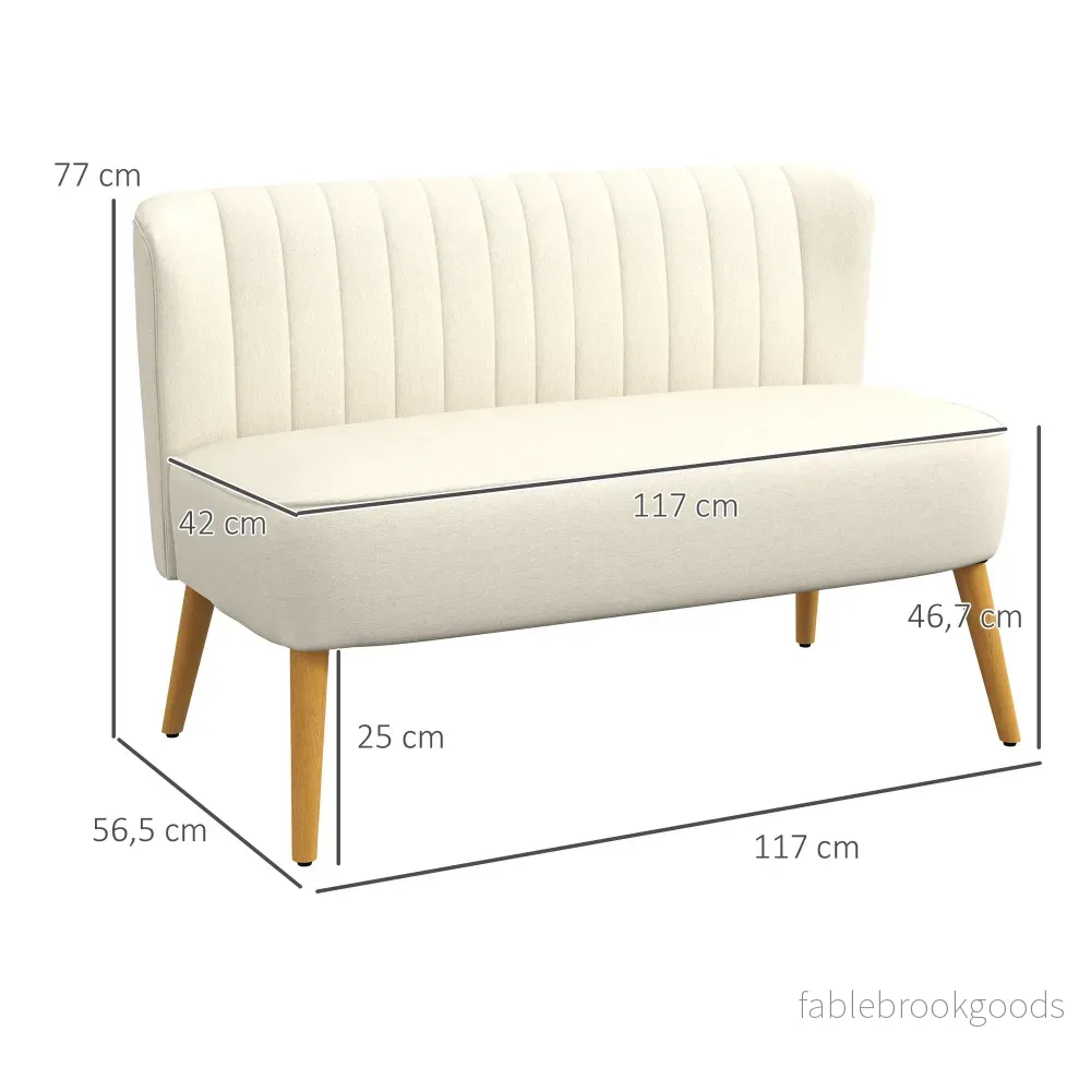 2-sitssoffa, krämvit, mjuk stoppning, 220 kg kapacitet - Bild 3