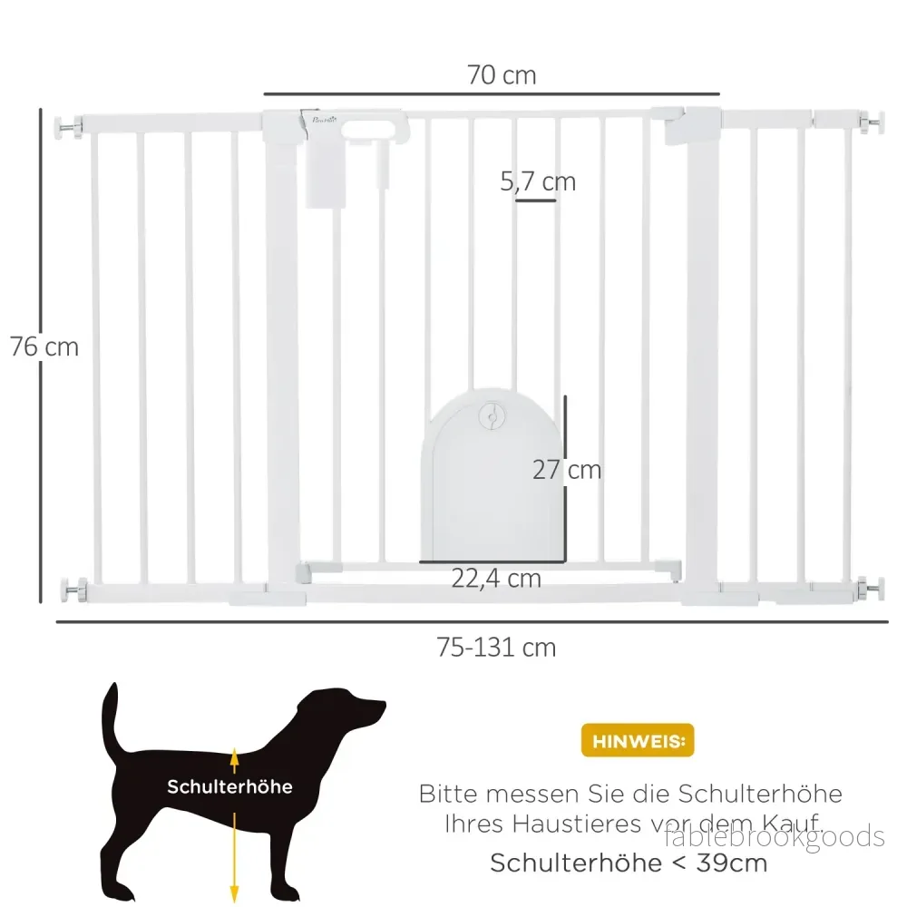 Vit metall trappgrind, 75-131cm, säker klämfäste - Bild 3