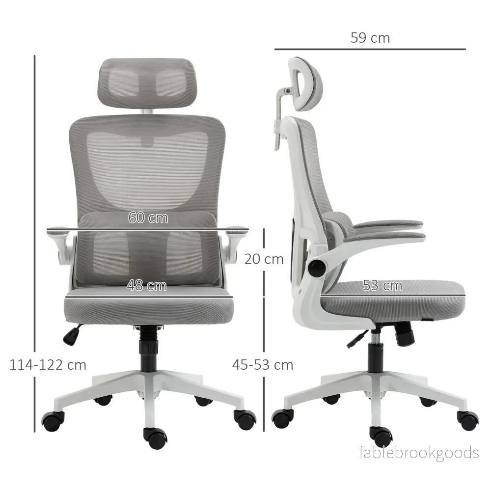 Ergonomisk kontorsstol, justerbar höjd, svankstöd - Bild 3