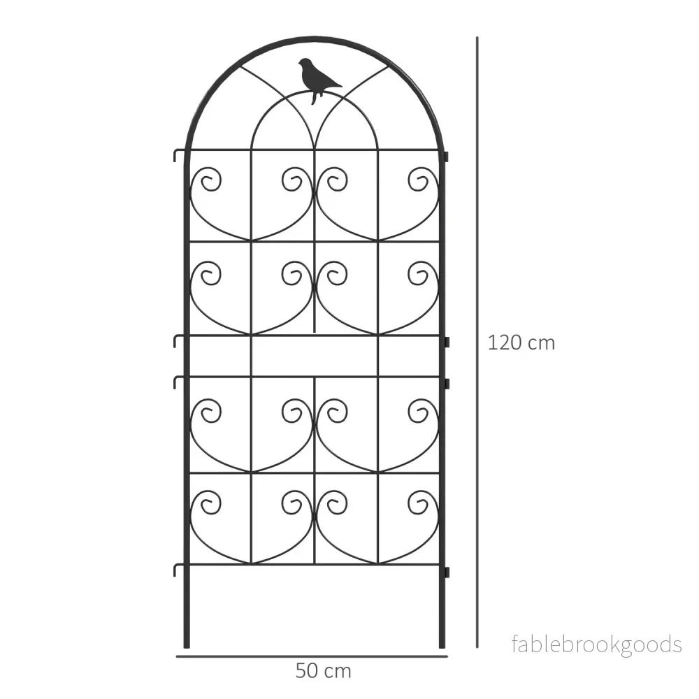Rostskyddad metall fågeldesign spaljéset, 50x120 cm, 2-pack - Bild 3