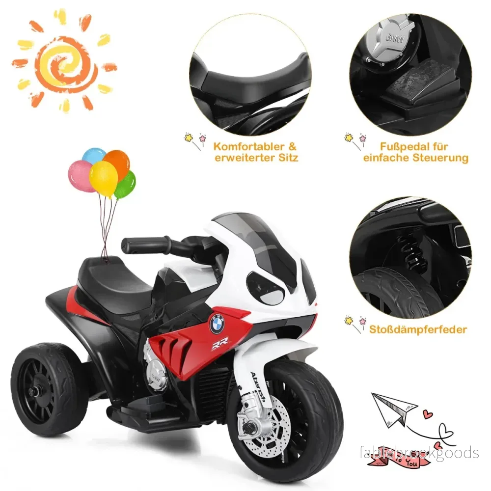 Barnmotorcykel – med träningshjul V elmotorcykel musik – 6 66 x 37 x 44,5 cm – Röd - Bild 3