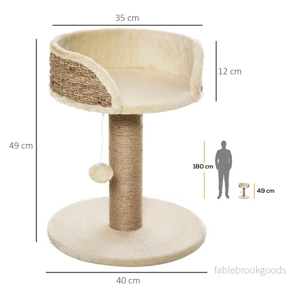 Kattskrapstolpe med jute och lekboll, 49 Cm - Bild 3