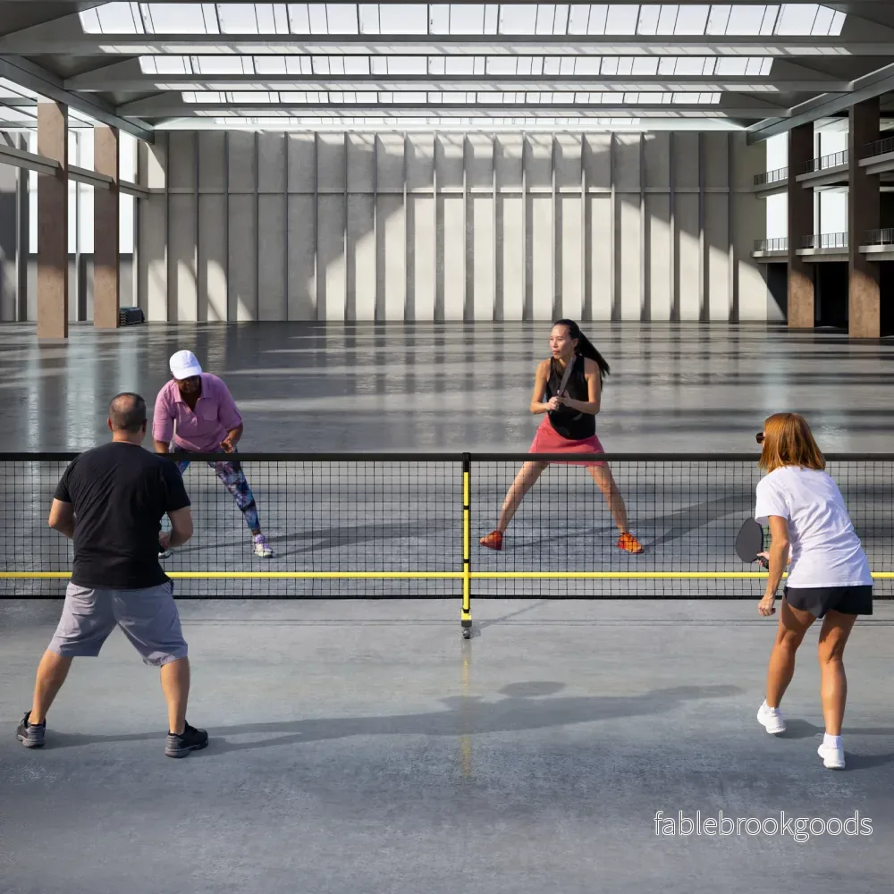 Bärbart – Pickleballnät med hjul system i officiell storlek metallram – 6,7 m – Svart - Bild 3