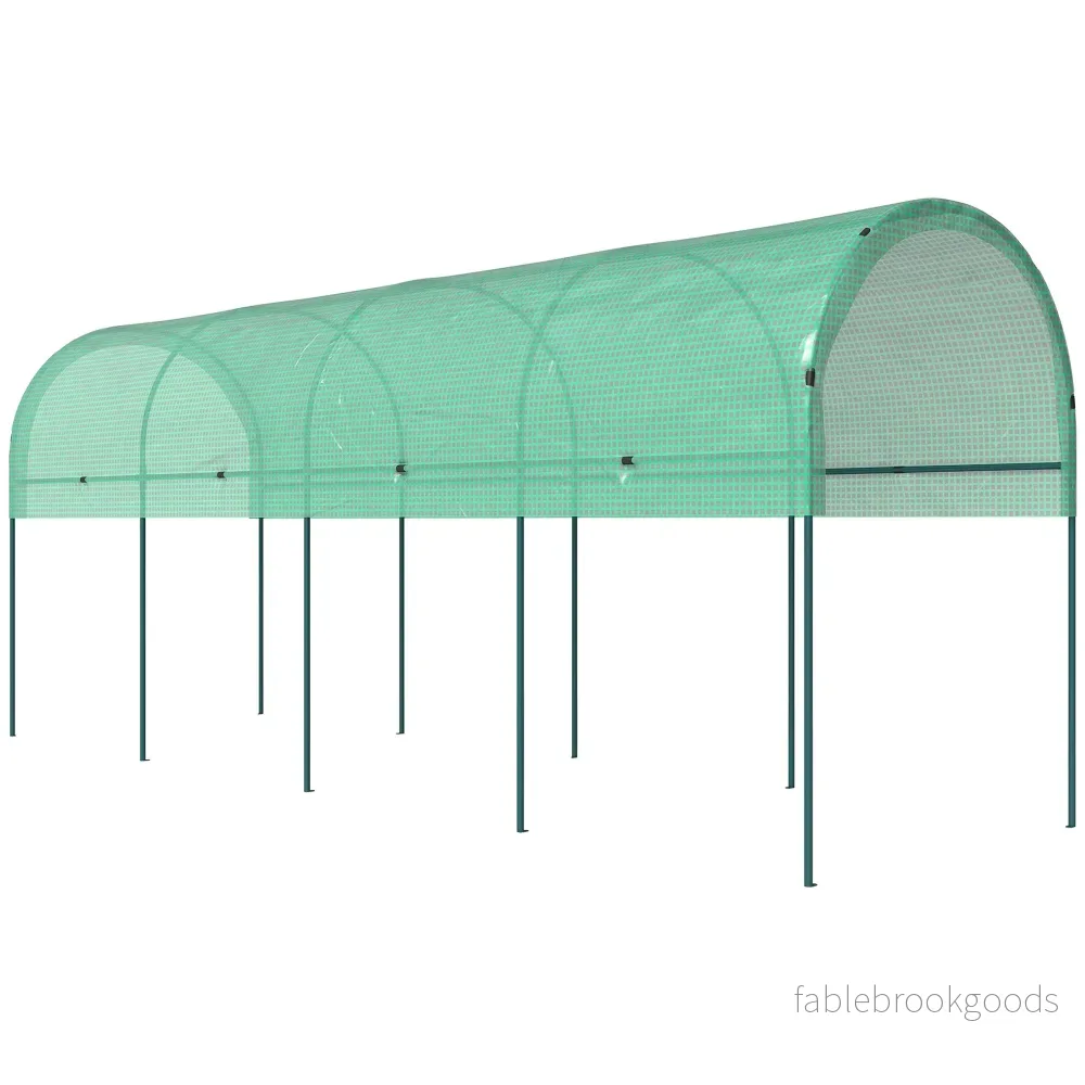 Växthus med valvtak, 400x120x170 cm, stålram