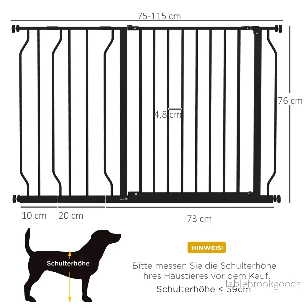 Justerbar hundport, ingen borrning, tvåvägsöppning, svart - Bild 3