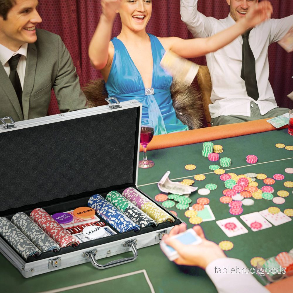 Professionellt pokerset – 500 marker, låsfodral, 2 kortlekar, 5 tärningar - Bild 2