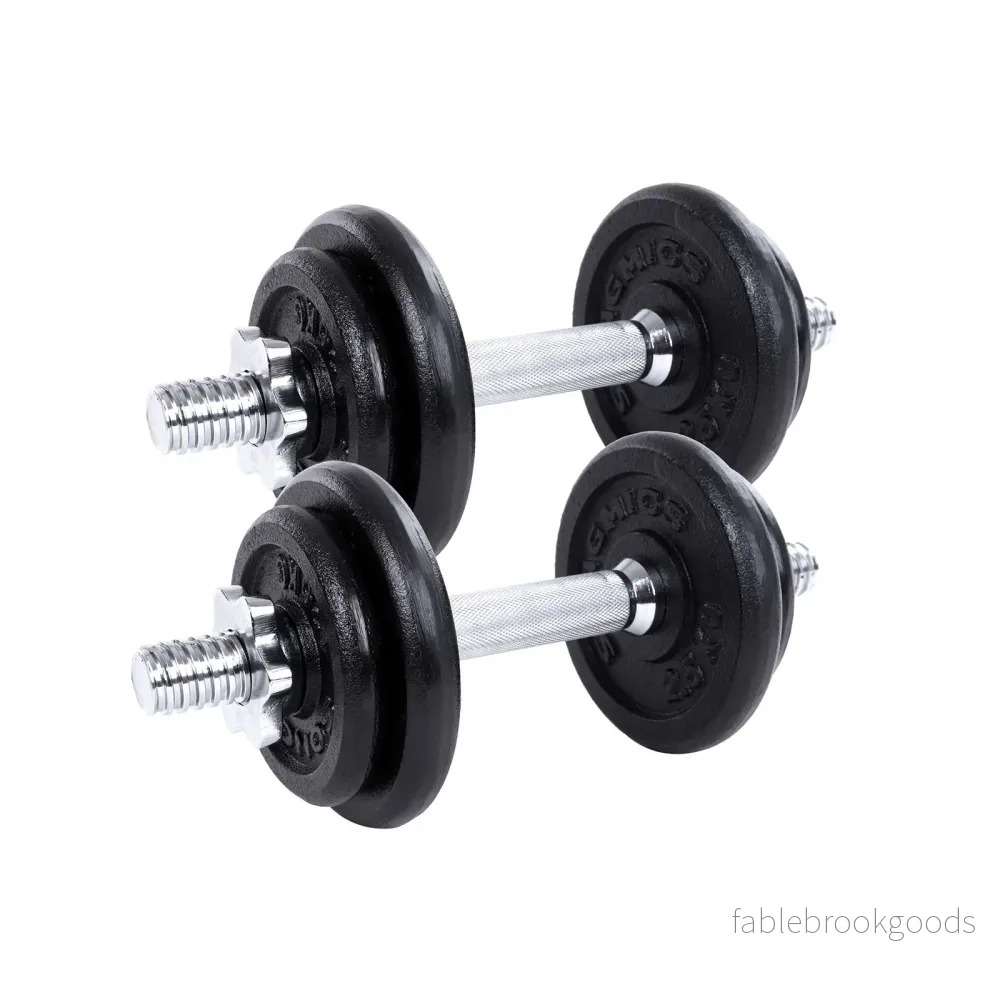 Hantelset – Justerbar vikt – Silver/Svart