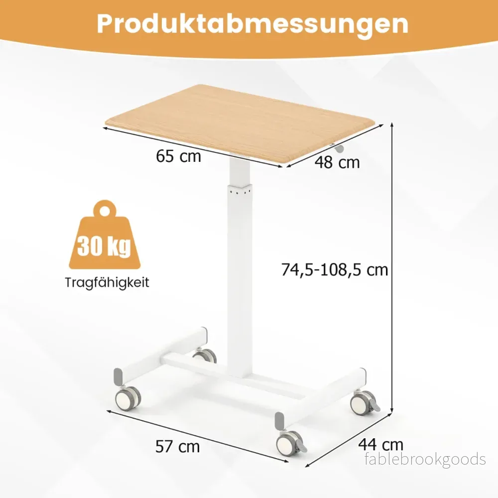 Mobil – ståskrivbord höj och sänkbart ståbord med gasfjäder släta hjul – Natur - Bild 2
