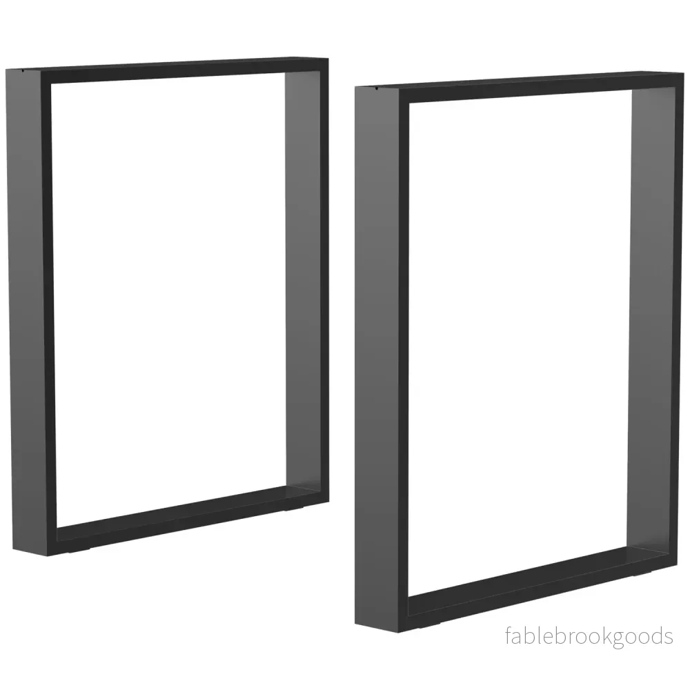 Svart bordsbensset i stål – fyrkantiga profiler, 60×72 cm Svart bordsbensset i stål – fyrkantiga profiler, 60×72 cm
