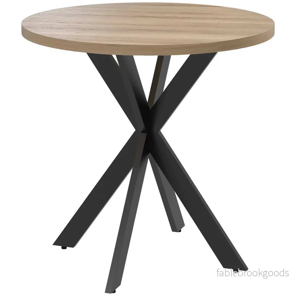 Runt matbord, 75 cm, plats för 2-4, brun MDF