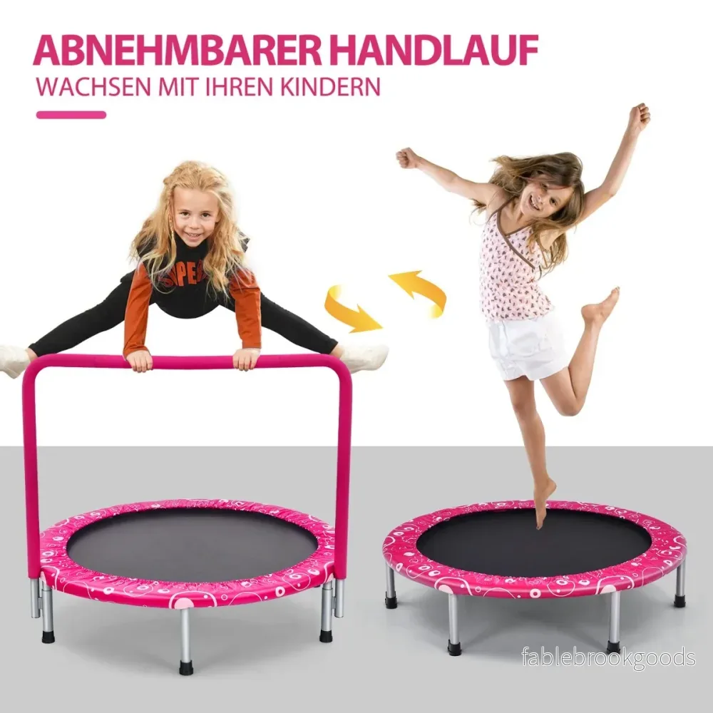 Barnstudsmatta – ministudsmatta med handtag hopfällbar upp till lastkapacitet + – 150 kg Ø 92 cm – Rosa och svart - Bild 2