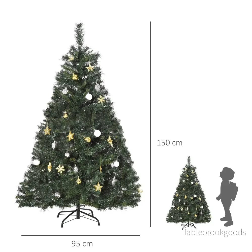Julgran med 120 LED-ljus, 511 spetsar, 95x150 cm - Bild 3