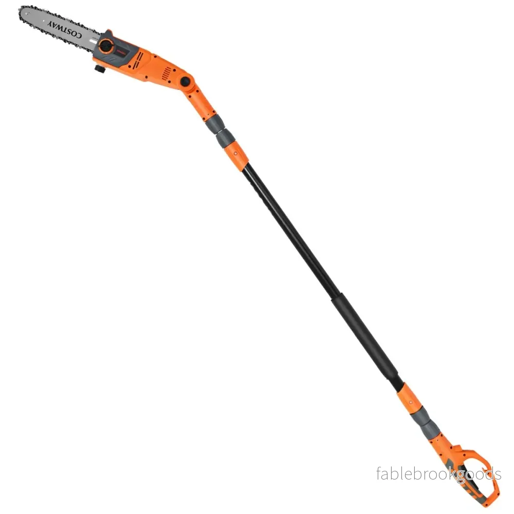 Elektrisk – stångsåg Hög beskärare Flervinklad stångkedjesåg med såghuvud – 212-286 cm – Orange