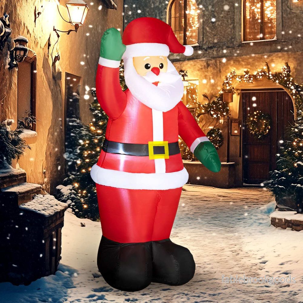 6ft uppblåsbar jultomte med LED-lampor, inomhus/utomhus - Bild 2