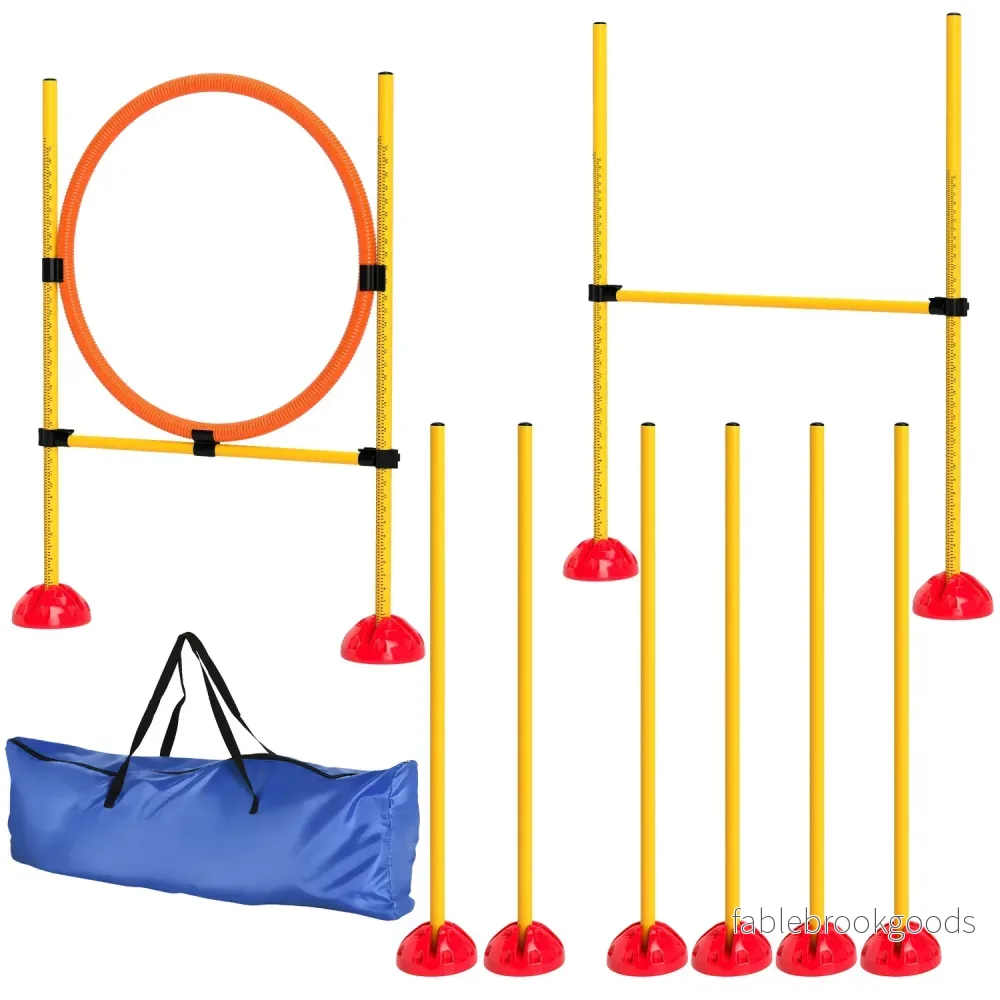 Hund Agility Training Set, 4-delad justerbar utrustning