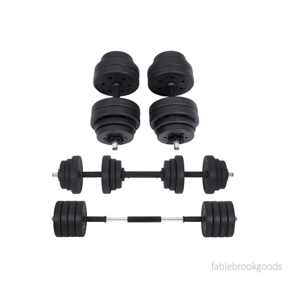 Hantelset – justerbara hantlar – 20 kg / 30 kg – svart