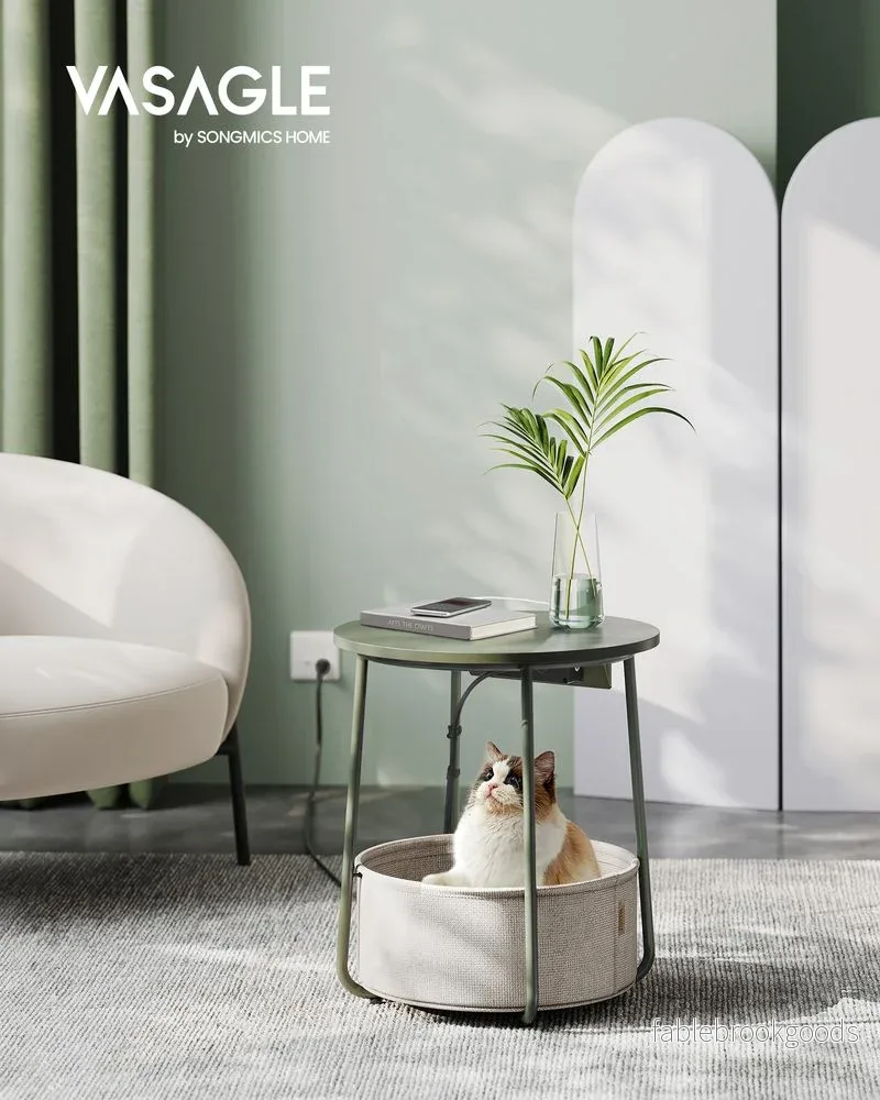 Sidobord – Med laddstation och korg - Bild 2