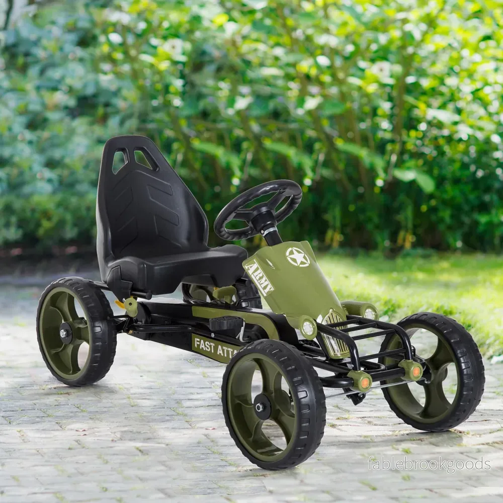 Green Kids Go Kart – Handbroms, justerbar sits, 3+ år - Bild 2