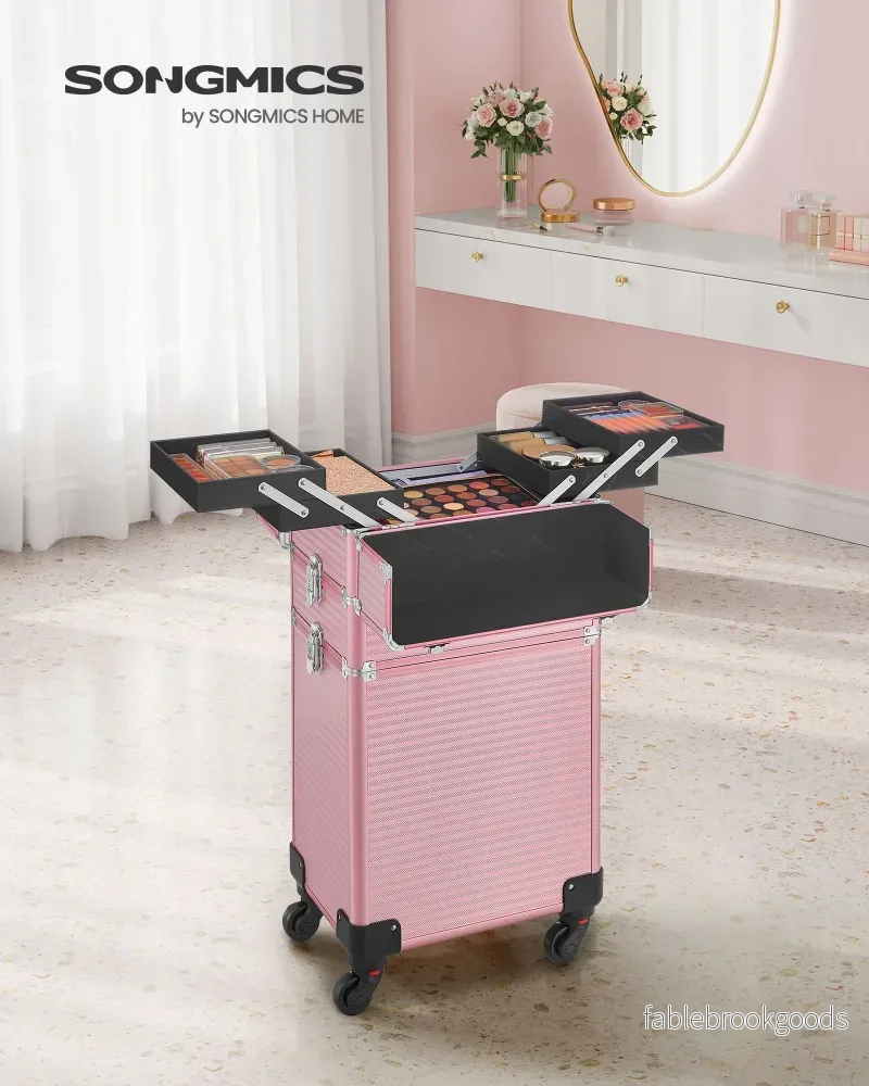 Kosmetisk stam-3-i-1 makeup case-pastel rosa - Bild 2
