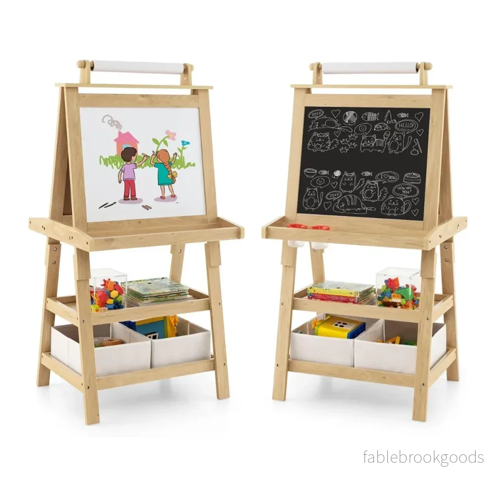 i – barnstafli dubbelsidig whiteboard och svarta tavla ritpapper Naturligt – 3 1 – Natur