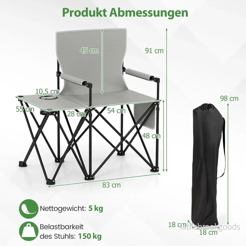 pack – strandstolar, hopfällbara picknickstolar med positioners justerbart ryggstöd och armstöd – 2 5 – Grå - Bild 2