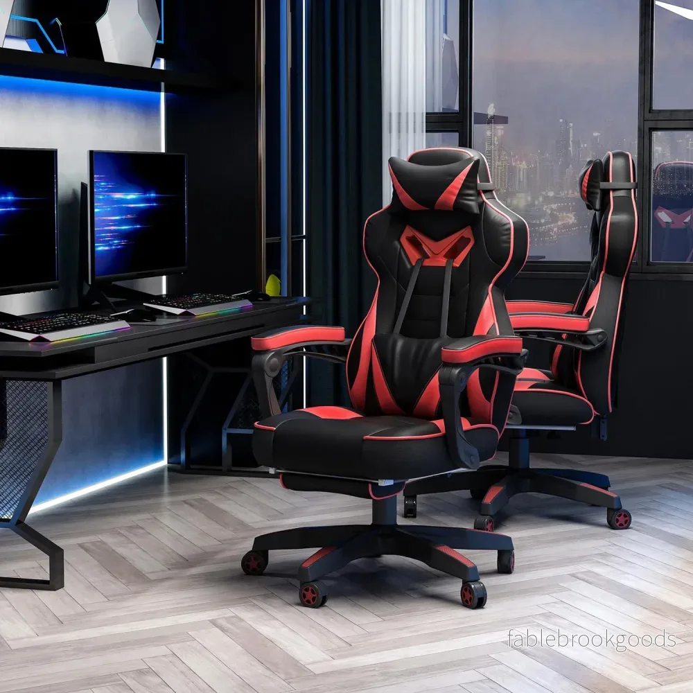 Gaming Kontorsstol med massage – justerbar, konstläder - Bild 2