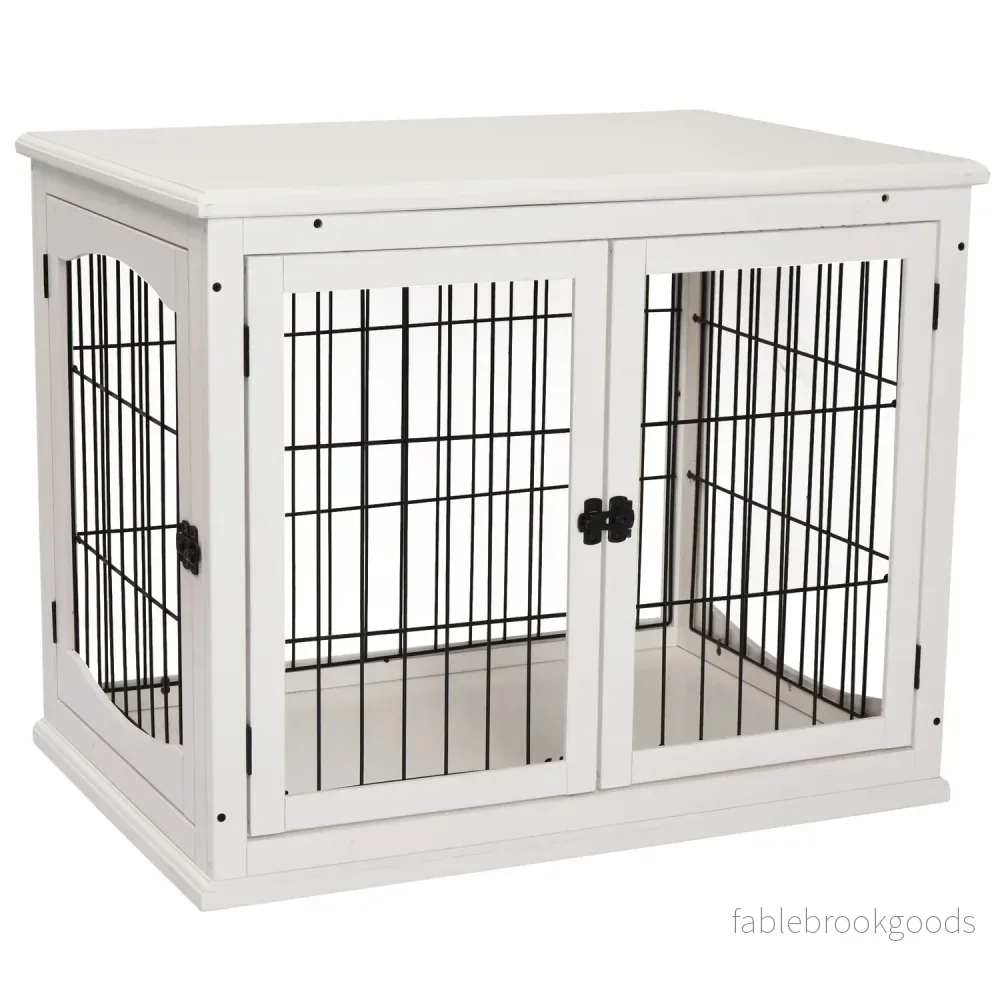 Liten hund hundkennel, inomhusbur, vit 81x58,5x66 cm