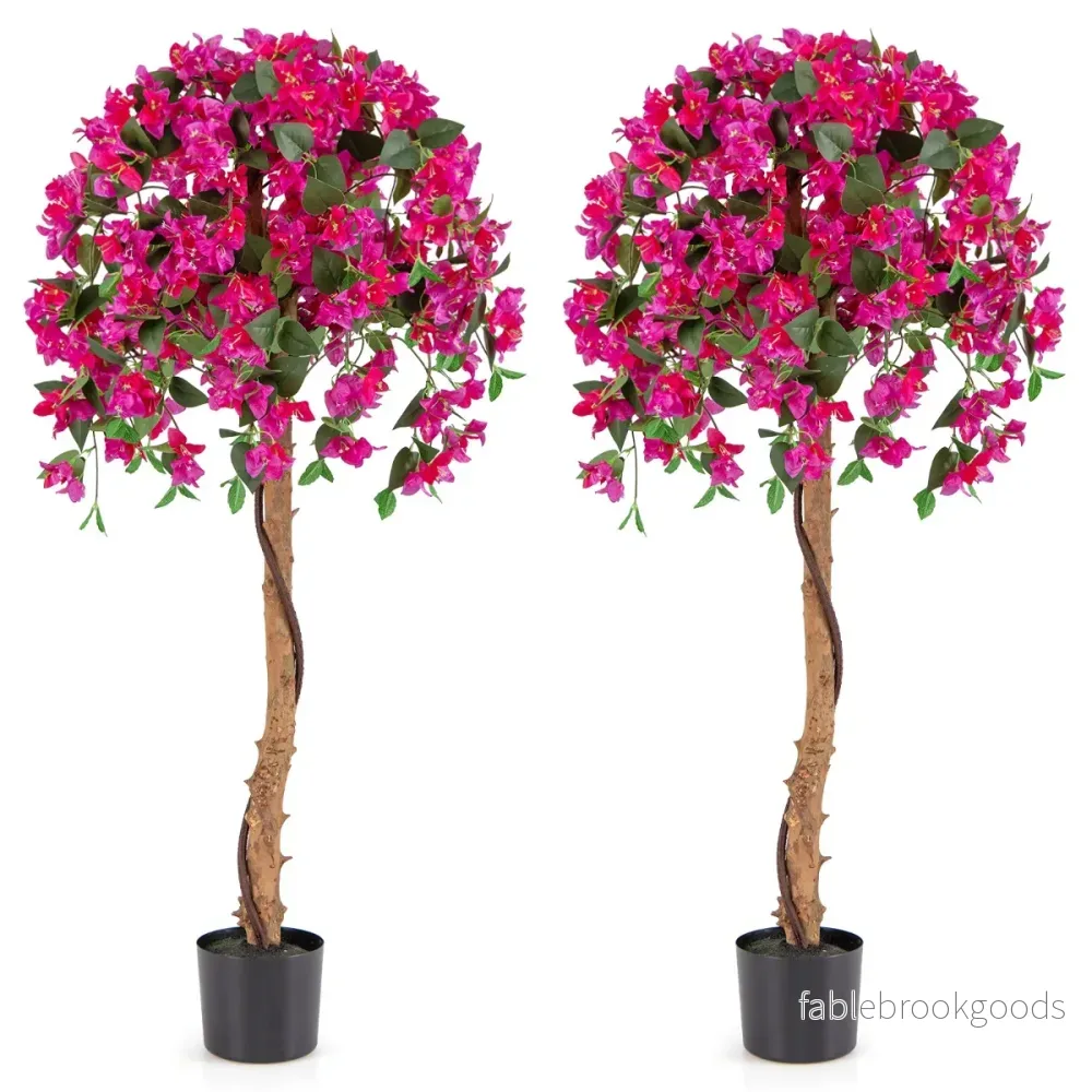 pack – konstträd med blommor konstväxt i kruka konstgjort – 2 135 cm – Grön