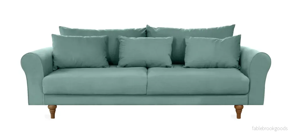 Turku 4-seater sofa/sofa bed Exclusive Velvet, Light Petrolium removable & washable covers