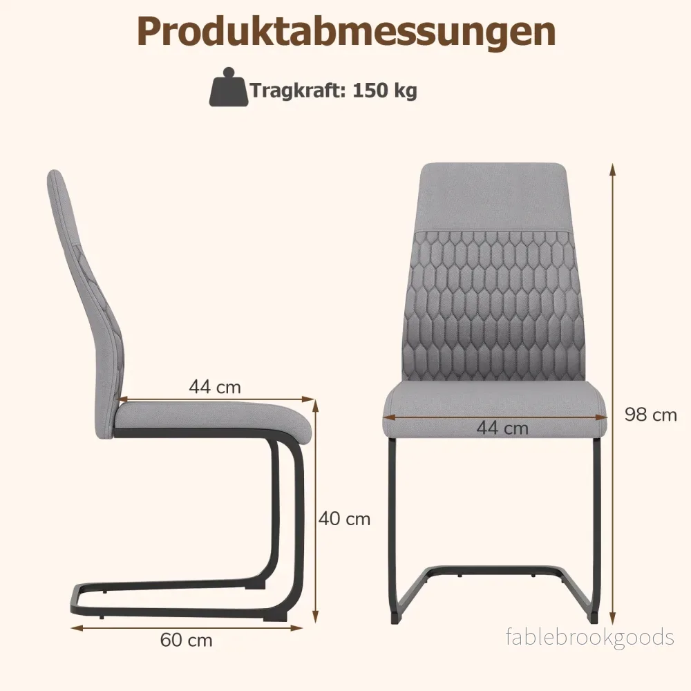 pack – moderna matstolar armfri köksstol med lutad hög rygg – 4 – Grå - Bild 2