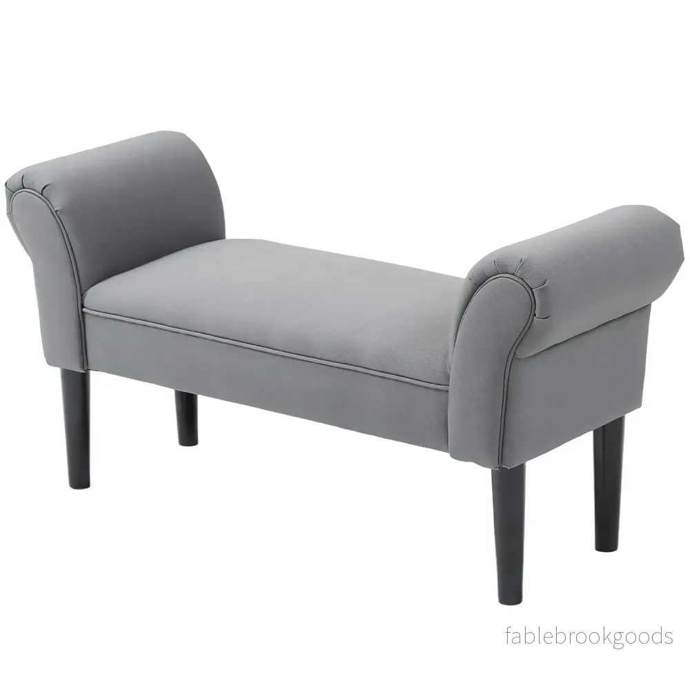 Mörkgrå stoppad hallbänk, 130 kg belastning, 102x36x51 cm