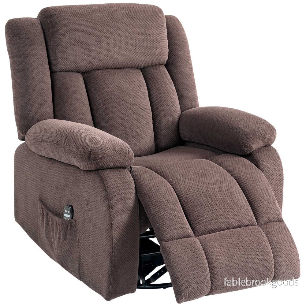 Massagefåtölj, 8 vibrationspunkter, 5 lägen, uppvärmd, brun
