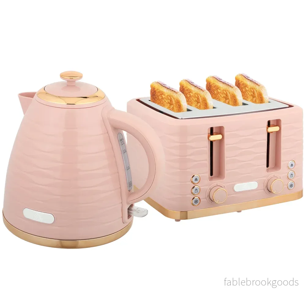 Brödrost- och vattenkokareset, 7 bryningsnivåer, rosa
