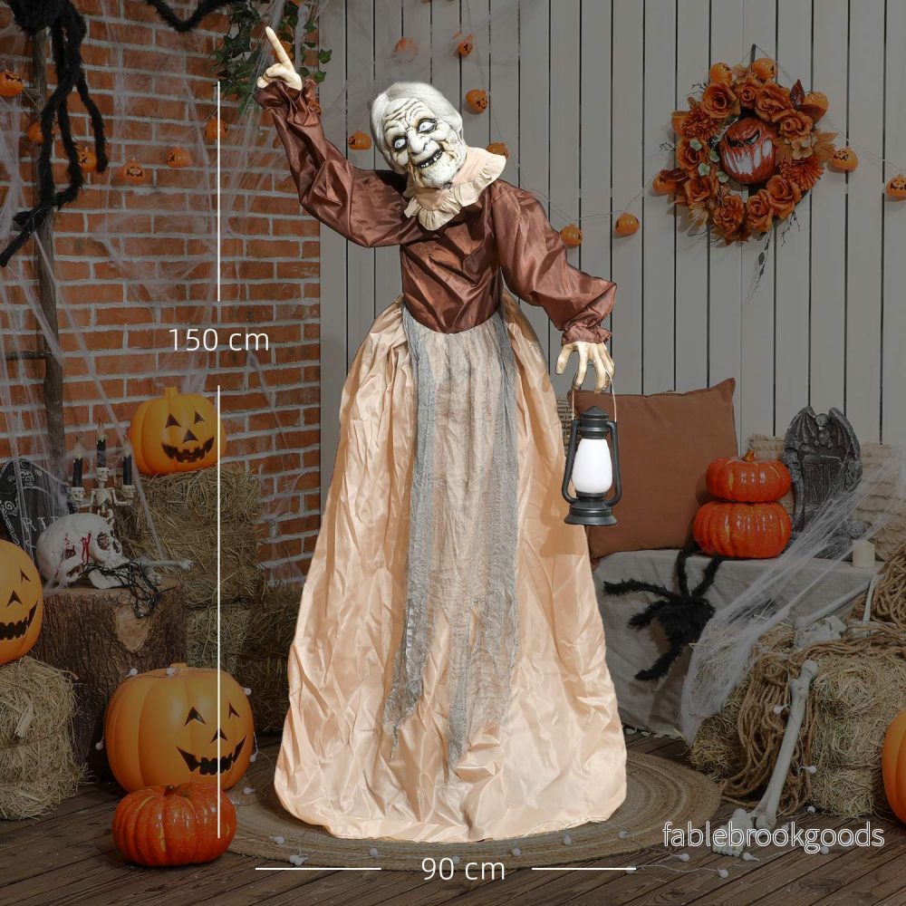 Halloween-häxdekoration, 150 cm, LED-ljus, ljud - Bild 3