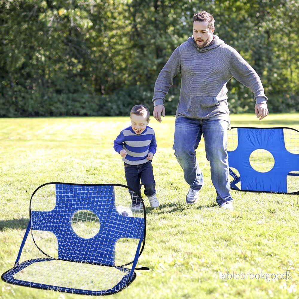 Bärbara pop-up fotbollsmål, set med 2, hopfällbara, 123x80 cm - Bild 2